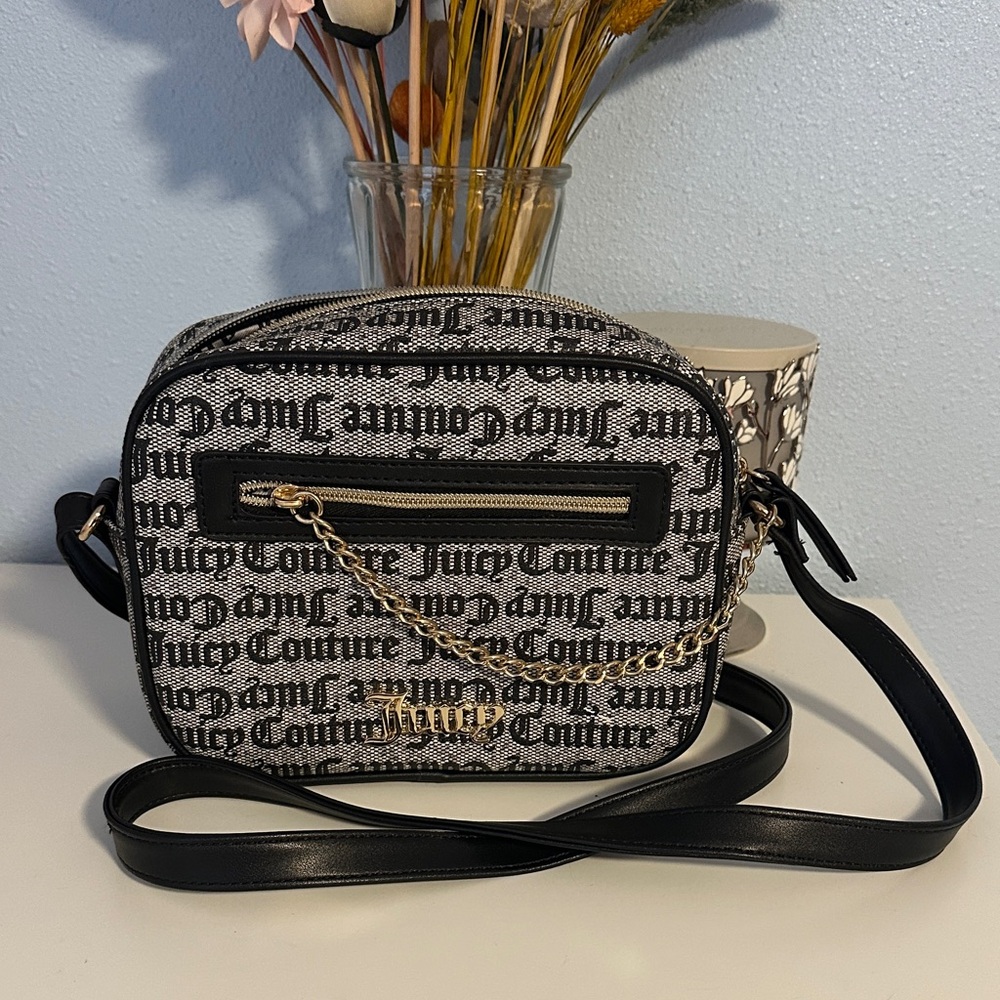 Juicy Couture Monogram Black and White Crossbody Bag